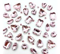 Yixinly 236 Pcs Diamantes de Imitación, Pedreria para Vestidos, Cristal de Decoración de Diamantes de Imitación de Cristal Cosido de Forma Mixta para Joyería Artesanía Ropa (Rosa)