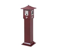 yixinzi-2024 Cenicero de pie Ceniza de Metal for Exteriores, contenedor Vertical for Colillas de Cigarrillos, Cuadrado, for Calle para Cigarrillos(Red)
