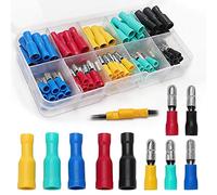 YIXISI 100 PCS Conectores Eléctricos, Terminales de Engarzado Eléctrico de Alambre, Conectores de Crimpado Hembra Macho Aislados (16-14 AWG)