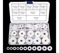 YIXISI 110 Piezas M10 Kit de Surtido Arandelas Planas de Silicona, Arandelas de Silicona de Sellado, Arandela Plana, para Grifos/Tornillos/Manguera de Jardín, Blanco