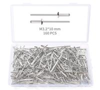 YIXISI 160 Piezas M3.2x10 mm Remaches Ciegos de Cabeza de Cúpula, Remaches Ciegos de Aluminio con Brida Grande, Remaches de Extremo Cerrado, para Metal Madera Plástico