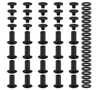 YIXISI 20 Juegos M5x10mm Juego de Tornillos Chicago, Remaches Cuero, Tornillos de Encuadernación de Libros, para Decoración de Cuero, Negro Pistola