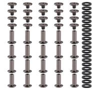 YIXISI 20 Juegos M5x12mm Juego de Tornillos Chicago, Remaches Cuero, Tornillos de Encuadernación de Libros, para Decoración de Cuero, Níquel Negro