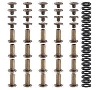 YIXISI 20 Juegos M5x12mm Juego de Tornillos Chicago, Remaches Cuero, Tornillos de Encuadernación de Libros, para Decoración de Cuero, Bronce
