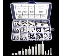 YIXISI 220 Piezas M2 Macho Hembra Nailon Hexagonal Espaciador Separador Tornillo Tuerca Pilar Roscado Surtido kit Surtido, para Kit de Reparación de Placa PCB, Blanca