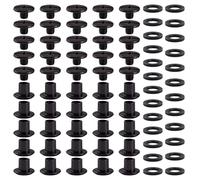 YIXISI 25 Juegos M5x5mm Juego de Tornillos Chicago, Remaches Cuero, Tornillos de Encuadernación de Libros, para Decoración de Cuero, Negro Pistola