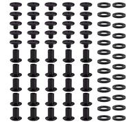 YIXISI 25 Juegos M5x8mm Juego de Tornillos Chicago, Remaches Cuero, Tornillos de Encuadernación de Libros, para Decoración de Cuero, Negro Pistola