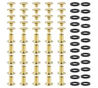 YIXISI 25 Juegos M5x8mm Juego de Tornillos Chicago, Remaches Cuero, Tornillos de Encuadernación de Libros, para Decoración de Cuero, Dorado