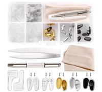 YIXISI 25 Pares Kit de Almohadillas Nasales para Gafas, Almohadillas de Nariz para Gafas Silicona, Kit de Reparación de Gafas, con Tornillos Destornillador Pinza Paño Limpieza, Numero 9