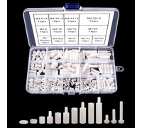 YIXISI 280 Piezas M3 Macho Hembra Nailon Hexagonal Espaciador Separador Tornillo Tuerca Pilar Roscado Surtido kit Surtido, para Kit de Reparación de Placa PCB, Blanca