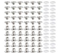 YIXISI 30 Juegos M5x4mm Juego de Tornillos Chicago, Remaches Cuero, Tornillos de Encuadernación de Libros, para Decoración de Cuero, Plata