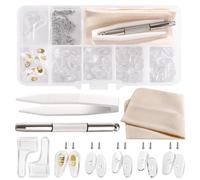 YIXISI 30 Pares Kit de Almohadillas Nasales para Gafas, Almohadillas de Nariz para Gafas Silicona, Kit de Reparación de Gafas, con Tornillos Destornillador Pinza Paño Limpieza, Numero 3