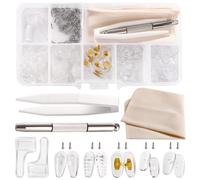 YIXISI 30 Pares Kit de Almohadillas Nasales para Gafas, Almohadillas de Nariz para Gafas Silicona, Kit de Reparación de Gafas, con Tornillos Destornillador Pinza Paño Limpieza, Numero 11