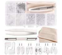 YIXISI 30 Pares Kit de Almohadillas Nasales para Gafas, Almohadillas de Nariz para Gafas Silicona, Kit de Reparación de Gafas, con Tornillos Destornillador Pinza Paño Limpieza, Numero 13