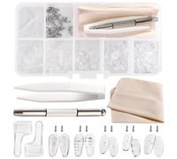 YIXISI 30 Pares Kit de Almohadillas Nasales para Gafas, Almohadillas de Nariz para Gafas Silicona, Kit de Reparación de Gafas, con Tornillos Destornillador Pinza Paño Limpieza, Numero 5