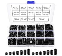 YIXISI 320 Piezas Arandelas Espaciadoras Redondas ABS, para M3 / M4 Tornillos, Soporte de Columna No Roscada Arandelas Espaciadoras, OD 7mm, Negro