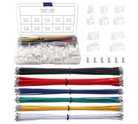 YIXISI 330 Piezas 2/3/4/5/6 Pin 2.54mm JST-XH Conectores de Vivienda de Cable Hembra Masculina, Adaptador de Cable JST Conector, con Cables Precrimpados de Doble Cabezal de 22 AWG