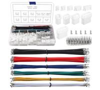 YIXISI 370 Piezas 2/3/4/5/6 Pin 2.54mm JST-XH Conectores de Vivienda de Cable Hembra Masculina, Adaptador de Cable JST Conector, con Cables Precrimpados de Doble Cabezal de 22 AWG