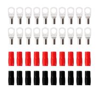 YIXISI 40 Piezas M8 SC10-8 AWG8 Terminales de Anillo Kit, Conectores de Tubular, Terminales de Cable Batería, con Manguitos de Aislamiento, para Cable Eléctrico, Plata