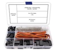 YIXISI 40 Sets 3 Pin JR Servo Conector, Conector de Cable Servo Universal y Kit de Pines de Crimpado Macho Hembra, con 3m 22AWG 3 Cable, Compatible con Futaba JR Hitec Spektrum RC Conectores