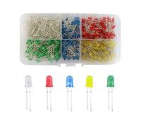 YIXISI 400 Piezas 3mm LED Diodo Emisor, Ultrabrillante Diodos Multicolor Emisores, LED Diodos Kit, Blanco/Rojo/Amarillo/Verde/Azul, 80 Piezas para Cada Color