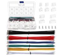 YIXISI 420 Piezas 2/3/4/5/6 Pin 2.54mm JST-XH Conectores de Vivienda de Cable Hembra Masculina, Adaptador de Cable JST Conector, con Cables Precrimpados de Un Solo Cabezal de 22 AWG