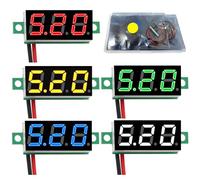 YIXISI 5 voltímetros digitales mini de 0,28 pulgadas, rango CC 2,4-30 V, comprobador de voltaje de dos hilos, protección contra polaridad inversa, medición precisa