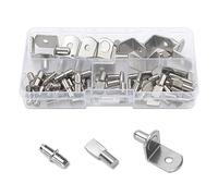 YIXISI 55 Piezas 3 Estilos Clavijas de Soporte de Estante de Metálico, Pasadores de Soporte para Estante, para Muebles de Estantería de Armario de Cocina, 5 mm, 6 mm