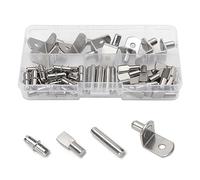 YIXISI 55 Piezas 5 Estilos Clavijas de Soporte de Estante de Metálico, Pasadores de Soporte para Estante, para Estantes, Gabinete, Muebles, Armario, 5 mm, 6 mm