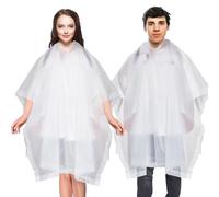 Yixker 2 Piezas Poncho Impermeable Mujer/Hombre,Chubasqueros Impermeable, Ponchos Impermeables Transparentede EVA Portátil Reutilizable con Cubierta Para Viajes,Senderismo,Bicicleta