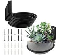 YIXNSW 8 unidades de soporte de pared para macetas, soporte de pared, 11 cm, soporte para macetas, anillo atornillado, negro, para balcones en el jardín de casa