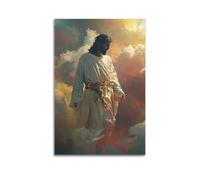 YiXong Póster cristiano de Jesús solemne con una corona de espinas, pintura decorativa, lienzo para pared, póster de pared e impresión artística moderna para decoración de dormitorio familiar