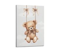 YiXong Póster decorativo con diseño de oso en un columpio con lazo, lienzo para pared e impresión artística moderna para dormitorio familiar, 60 x 90 cm