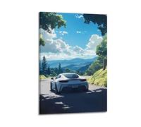 YiXong Póster decorativo de auto deportivo de carreras libres en la montaña, póster de pared e imagen artística moderna para decoración de dormitorio familiar, 60 x 90 cm