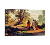 YiXong Póster decorativo de Camino a Emaús El camino al viaje de Cristo, lienzo decorativo para pared e impresión artística moderna para decoración de dormitorio familiar, 60 x 90 cm