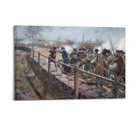 YiXong Póster decorativo de la Batalla de Lexington y la Concordia durante el Revolucionario Americano, lienzo decorativo para pared e impresión artística moderna para decoración de dormitorio