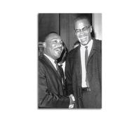 YiXong Póster decorativo de Malcolm X y Martin Luther King Jr, de los grandes hombres afroamericanos, póster de pared e impresión artística moderna para decoración de dormitorio familiar, 12 x 18