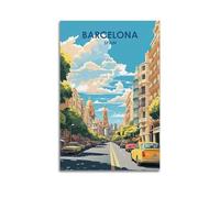 YiXong Póster decorativo de paisaje urbano de Barcelona, España, póster decorativo para pared e impresión artística moderna para dormitorio familiar, 40 x 60 cm