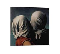 YiXong Póster decorativo de The Lovers by René Magritte para pared e impresión artística moderna para dormitorio familiar, 60 x 60 cm