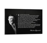 YiXong Theodore Teddy Roosevelt - Póster decorativo con cita de The Man In The Arena, lienzo decorativo para pared e imagen artística moderna para decoración de dormitorio familiar, 12 x 18 pulgadas