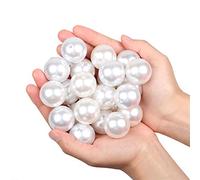 Yixuan 15PCS 30mm Cuentas Imitación Perla ABS Preperforadas Sueltas, Perlas para Manualidades, Perlas de Redondas para Collares, Bisutería DIY, Llenado de Jarrón, Decoración del Bodas