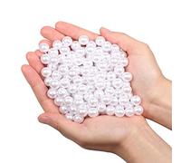 Yixuan 180PCS 12mm Cuentas Imitación Perla ABS Preperforadas Sueltas, Perlas para Manualidades, Perlas de Redondas para Collares, Bisutería DIY, Llenado de Jarrón, Decoración del Bodas
