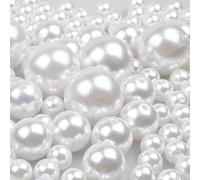 Yixuan 70PCS 12mm/20mm/30mm Cuentas Imitación Perla ABS Preperforadas Sueltas, Perlas para Manualidades, Perlas de Redondas para Collares, Bisutería DIY, Llenado de Jarrón, Decoración del Bodas