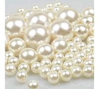 Yixuan 70PCS 12mm/20mm/30mm Cuentas Imitación Perla ABS Preperforadas Sueltas, Perlas para Manualidades, Perlas de Redondas para Collares, Bisutería DIY, Llenado de Jarrón, Decoración del Bodas