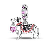 YIXUAN Charms Amor perro Compatible con Pulseras y Collares with Pandora Cuentas de Plata de Ley 925 Joyería Feliz para