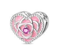 YIXUAN Charms Corazón En Flor Compatibles con Pulseras Pandora para Collar de Plata de Ley 925 Joyería para Mujeres Regalos de Halloween