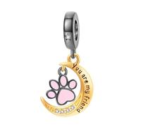YIXUAN Charms Huella de Amistad de Gato Compatibles con Pulseras Pandora para Collar de Plata de Ley 925 Joyería para Mujeres Regalos de Halloween