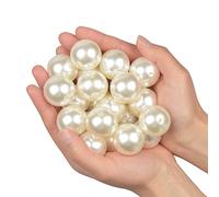 Yixuan LLC 15 PCS 30mm Perlas Marfil para Manualidades, Decoración, Regalos - Perlas de Vidrio Redondas para Collares, Bricolaje de Joyería, Bodas, Fiesta de Cumpleaños, Decoración del Hogar