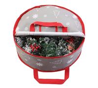 YiYa Almacenamiento de Adornos Navideños Bolsa de Almacenamiento para Guirnaldas Impermeable Bolsa para Corona de Navidad para Decoraciones navideñas (Gris)