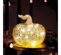 YiYa Artificial Falso Calabazas Decoración de Calabaza de Otoño Calabaza de Vidrio Grande para Colección de Otoño de Decoraciones de Mesa de Halloween de Acción de Gracias (Circular)